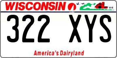 WI license plate 322XYS