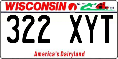 WI license plate 322XYT