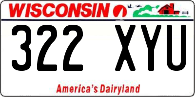 WI license plate 322XYU