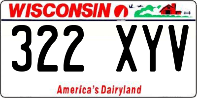 WI license plate 322XYV