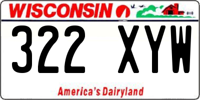 WI license plate 322XYW