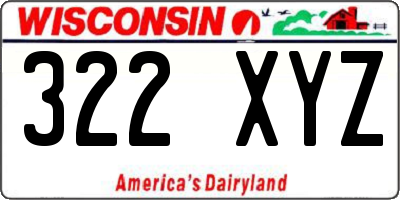WI license plate 322XYZ