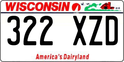 WI license plate 322XZD