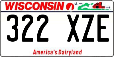 WI license plate 322XZE