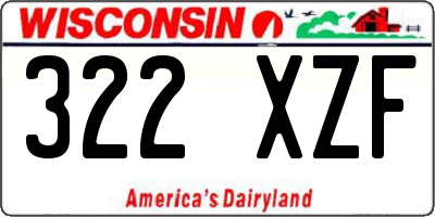 WI license plate 322XZF