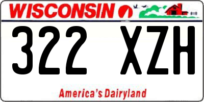 WI license plate 322XZH