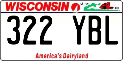 WI license plate 322YBL