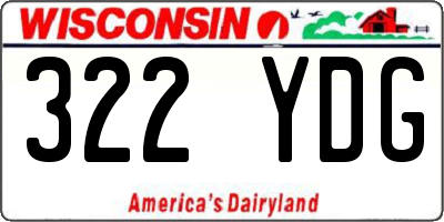 WI license plate 322YDG