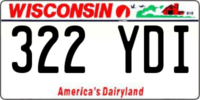 WI license plate 322YDI