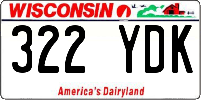 WI license plate 322YDK