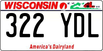 WI license plate 322YDL