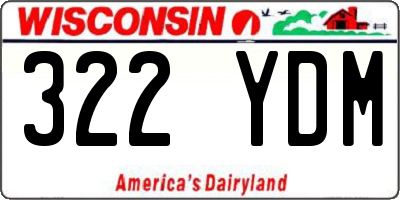 WI license plate 322YDM