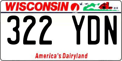 WI license plate 322YDN