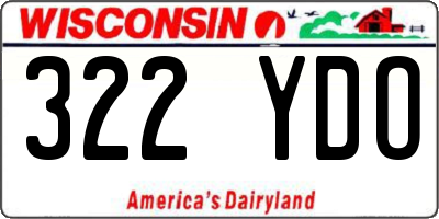 WI license plate 322YDO