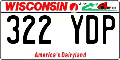 WI license plate 322YDP
