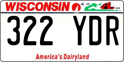 WI license plate 322YDR