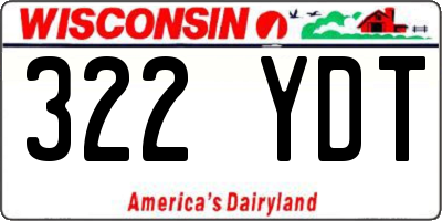 WI license plate 322YDT
