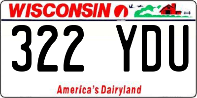 WI license plate 322YDU