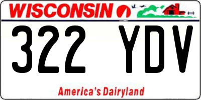 WI license plate 322YDV