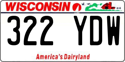 WI license plate 322YDW