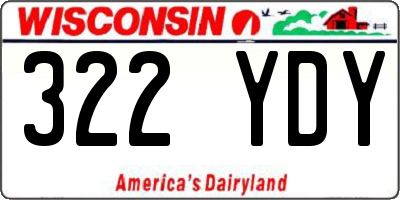 WI license plate 322YDY