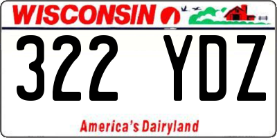 WI license plate 322YDZ