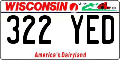 WI license plate 322YED