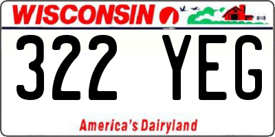 WI license plate 322YEG