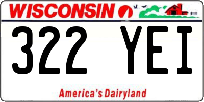 WI license plate 322YEI