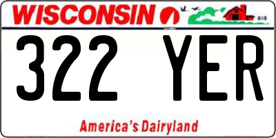 WI license plate 322YER