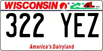 WI license plate 322YEZ