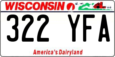 WI license plate 322YFA