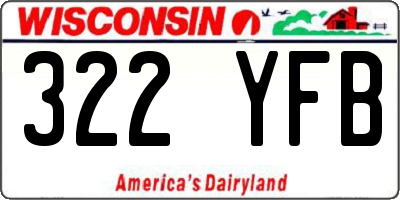 WI license plate 322YFB