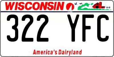 WI license plate 322YFC