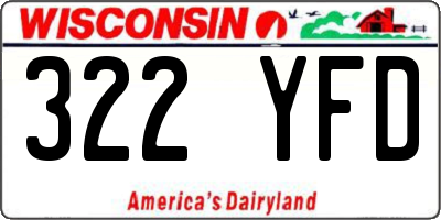 WI license plate 322YFD