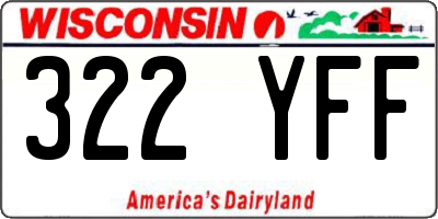 WI license plate 322YFF