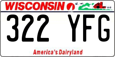 WI license plate 322YFG
