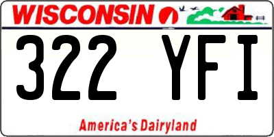 WI license plate 322YFI