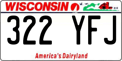 WI license plate 322YFJ