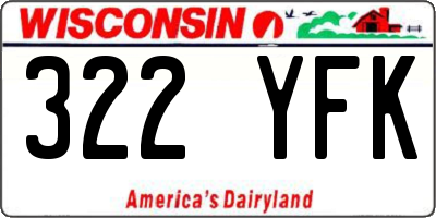 WI license plate 322YFK