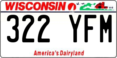 WI license plate 322YFM