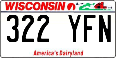 WI license plate 322YFN