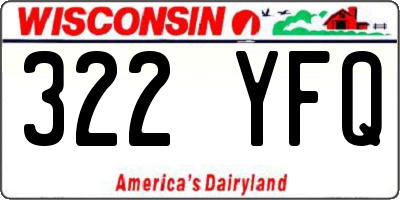 WI license plate 322YFQ