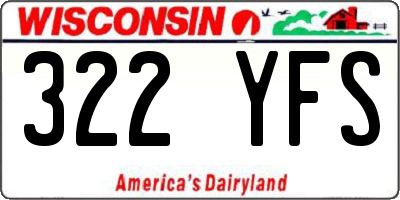 WI license plate 322YFS