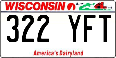 WI license plate 322YFT