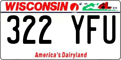WI license plate 322YFU