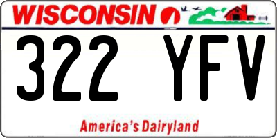 WI license plate 322YFV