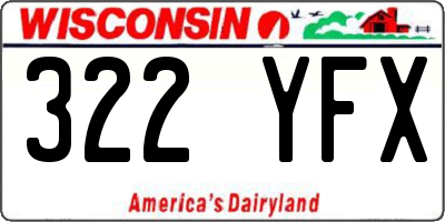 WI license plate 322YFX