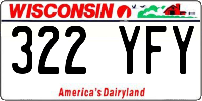 WI license plate 322YFY