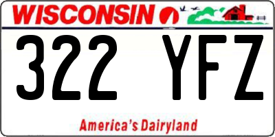 WI license plate 322YFZ